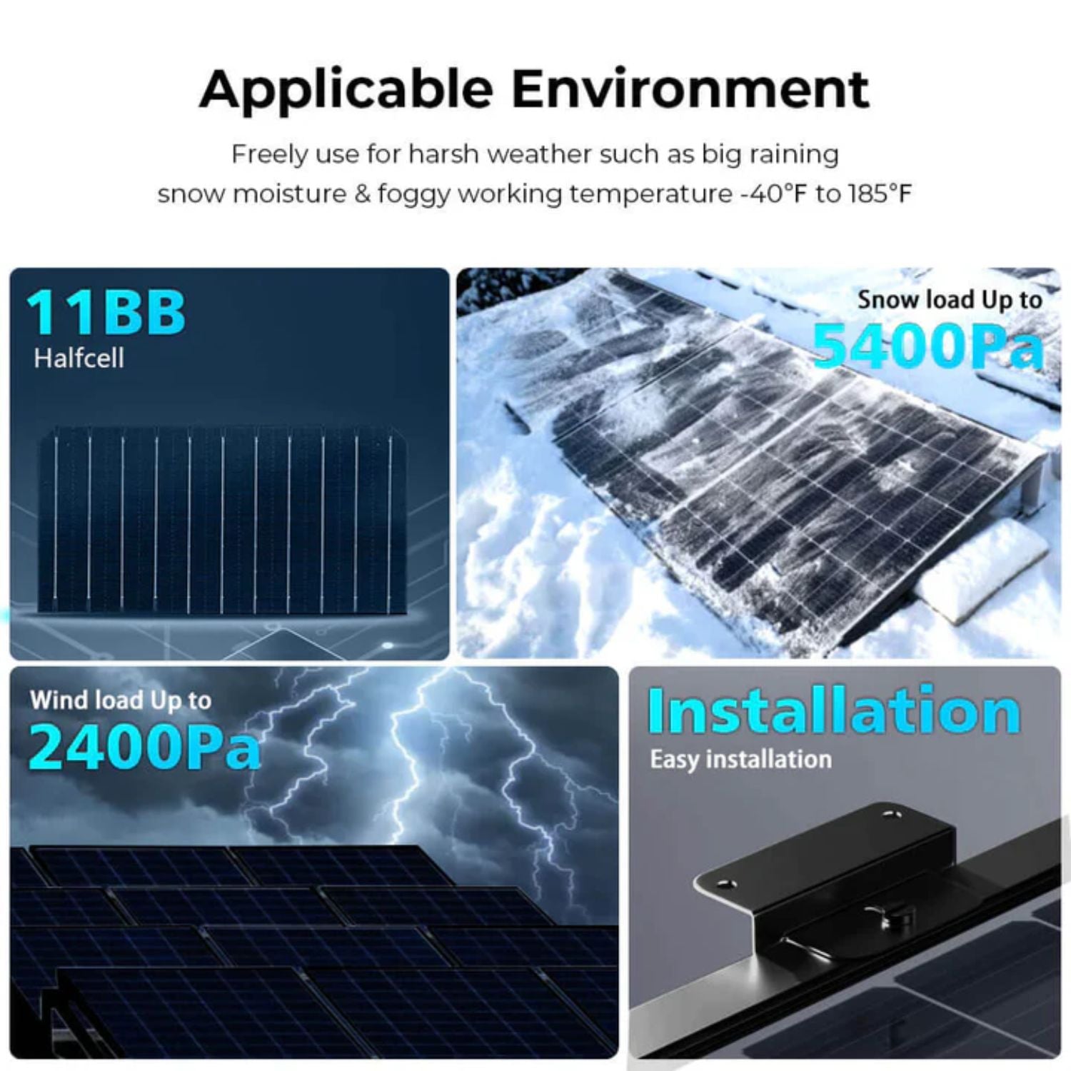 SunGold Power 500W Mono Black Perc Solar Panel Full Pallet applicable in any environment