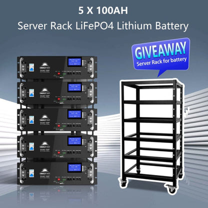 SunGold Power 5 x 100AH Server Rack LifeP04 Lithium Battery