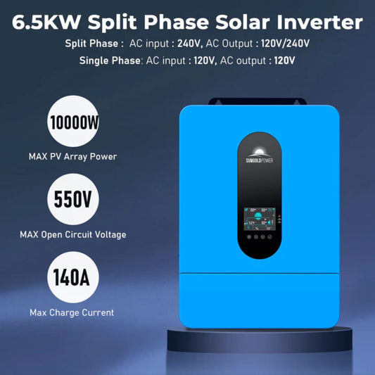SunGold Power 6.5KW 48V Split Phase Solar Inverter features