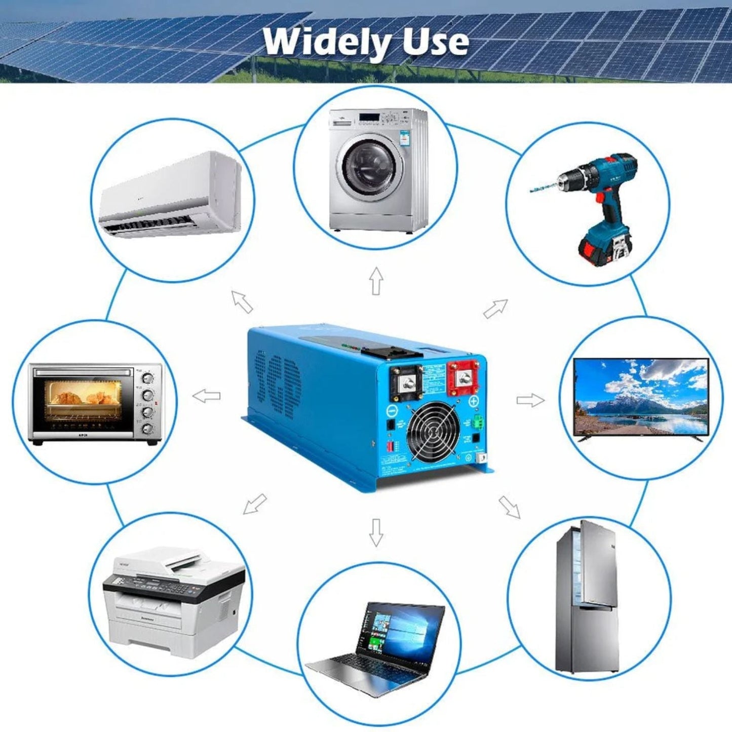 SunGold Power 6000W DC 48V Split Phase Pure Sine Wave Inverter With Charger - Widely Use