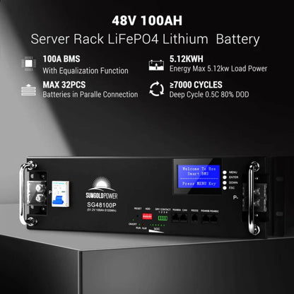 SunGold Power 8000W 48VDC Off-Grid Solar Kit - 48V 100AH