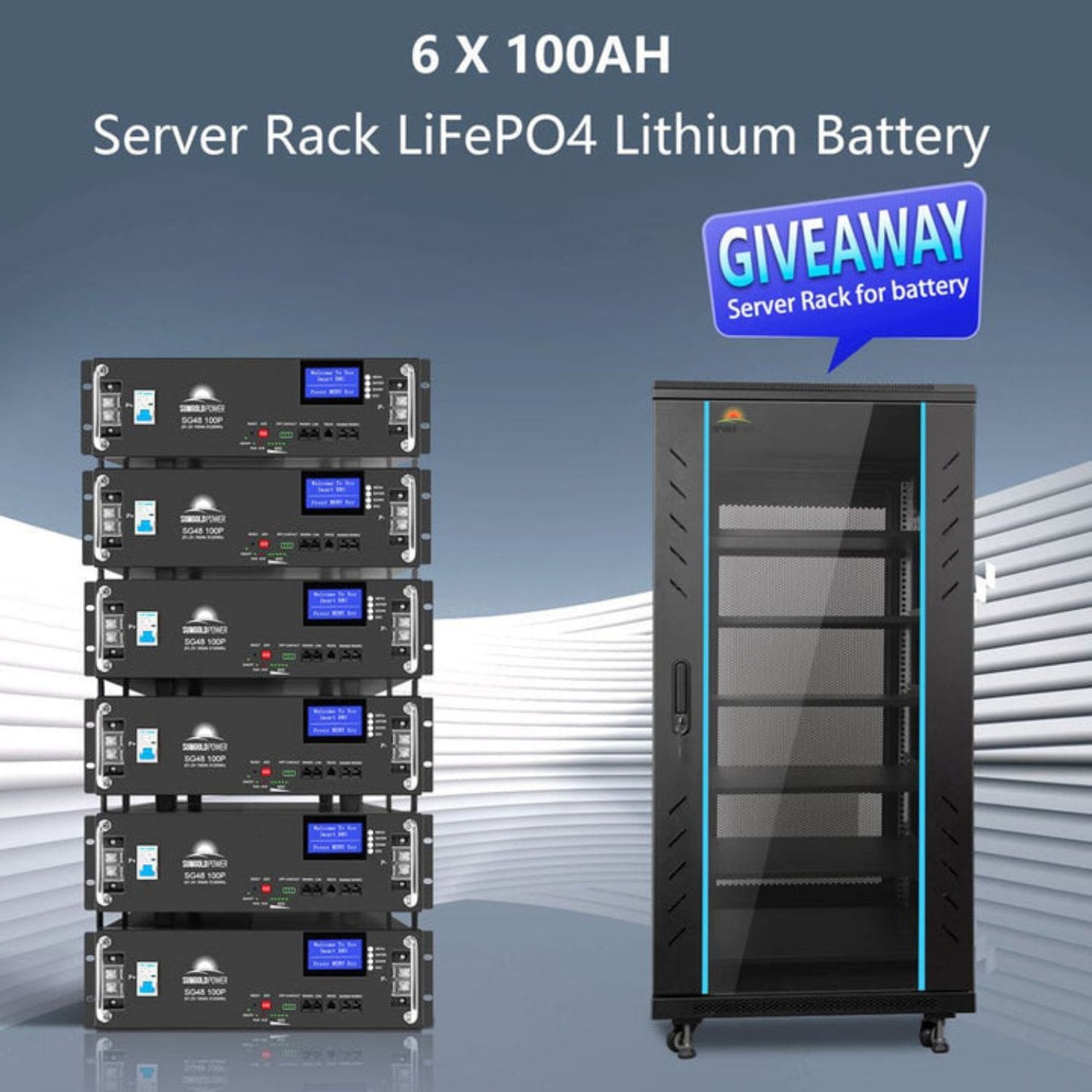 SunGold Power Server Rack LiFeP04 Lithium Battery