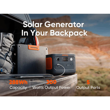 The Jackery Explorer 300 Plus Portable Power Station charging a laptop
