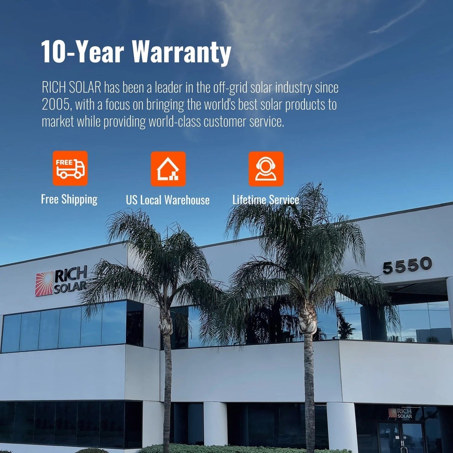 The Rich Solar ALPHA 2 Has A 10-Year Warranty