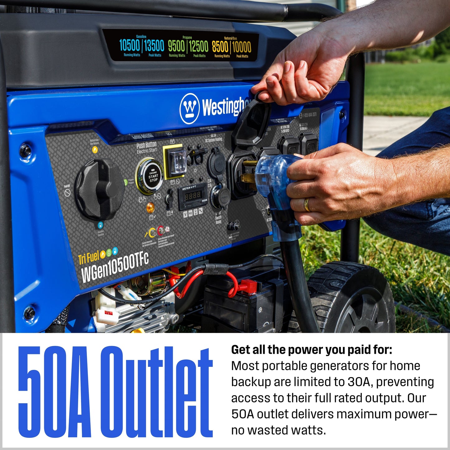 WGen10500TFc - Tri-Fuel with CO Sensor