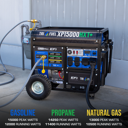 DuroMax XP15000HXT+ 15,000 Watt Electric Start Tri Fuel EFI Portable Generator