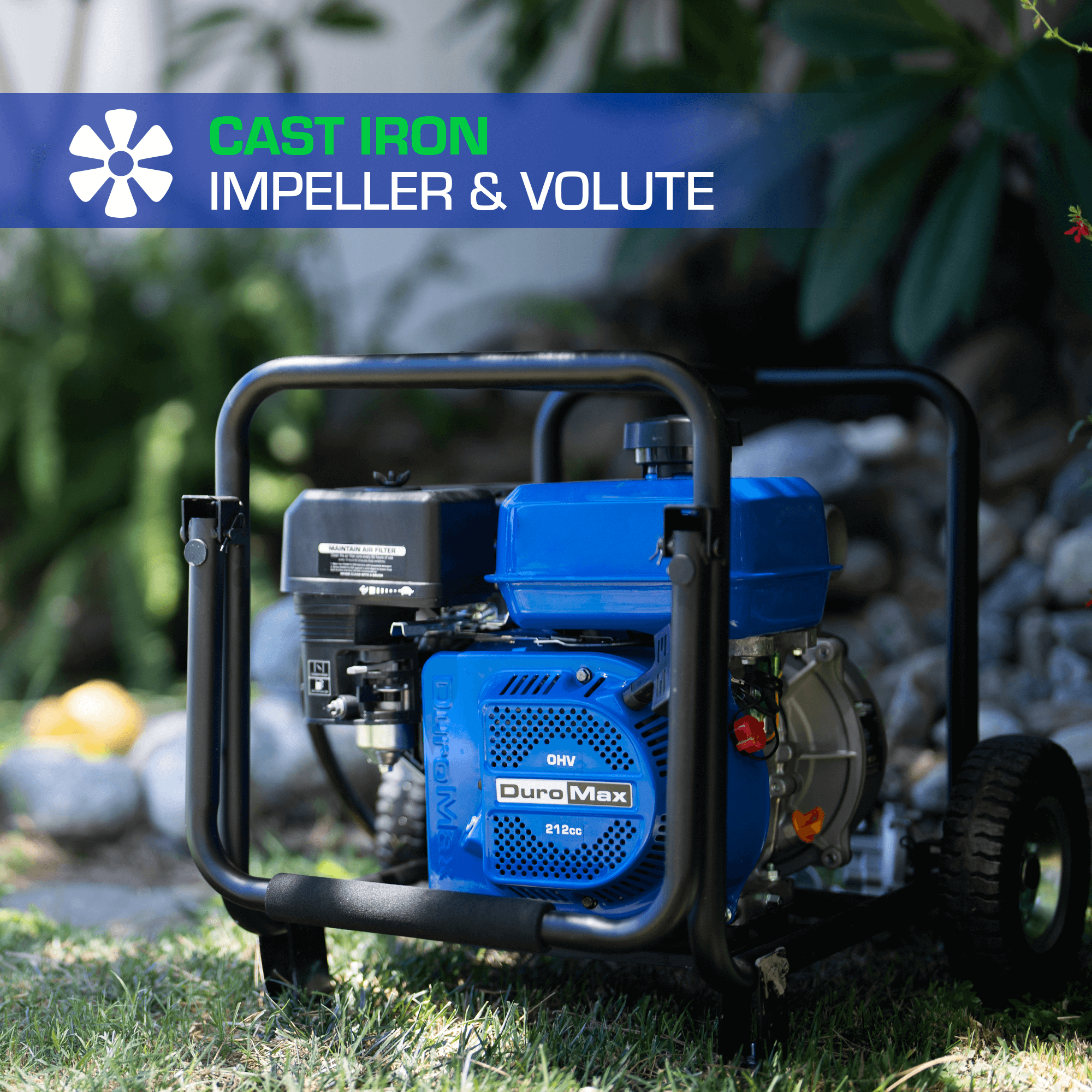 DuroMax XP652WX 158 GPM 2" Dual Fuel Engine Portable Water Pump