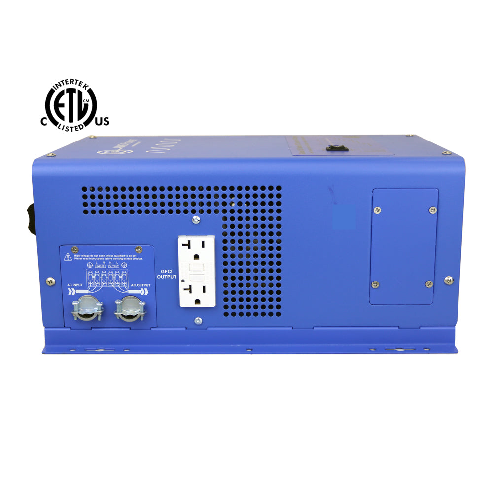AIMS Power 1500 Watt 12 Volt Pure Sine Inverter Charger Side View