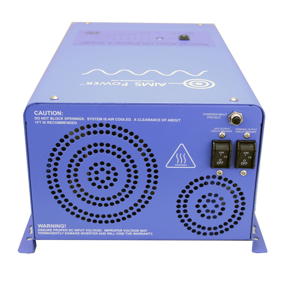AIMS Power 1500 Watt 12 Volt Pure Sine Inverter Charger Top View