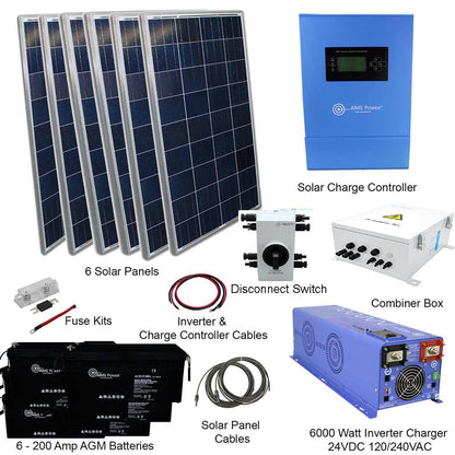 AIMS Power 6kW 24VDC Off-Grid Solar Kit | 1980W Solar