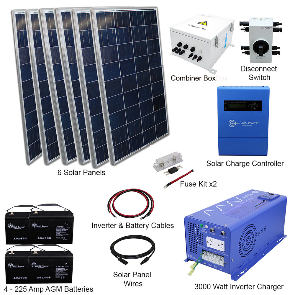 AIMS Power 3kW 24VDC Off-Grid Solar Kit | 720W Solar