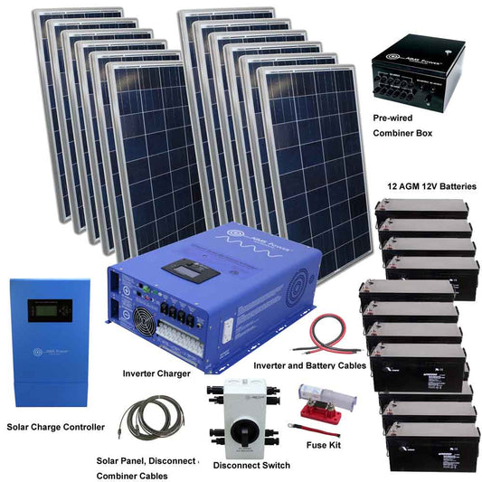 AIMS Power 8kW 48VDC Off-Grid Solar Kit | 3960W Solar