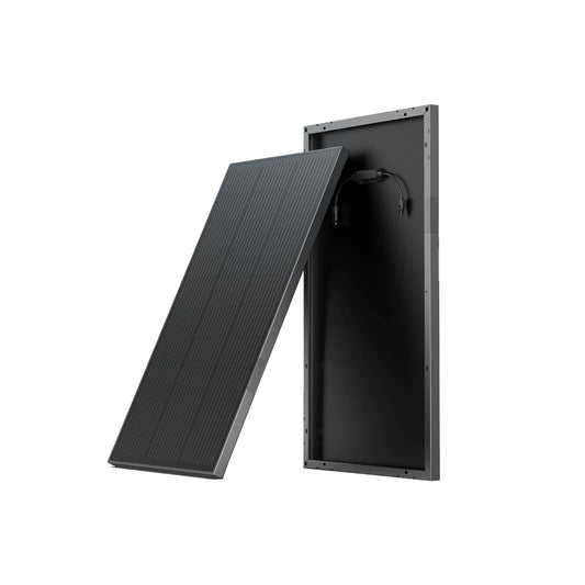 EcoFlow 100W Rigid Solar Panel Front and Rear View