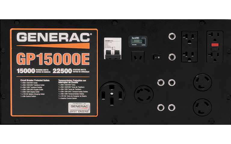 Generac GP15000E 15000W/22500W Gas Generator Electric Start