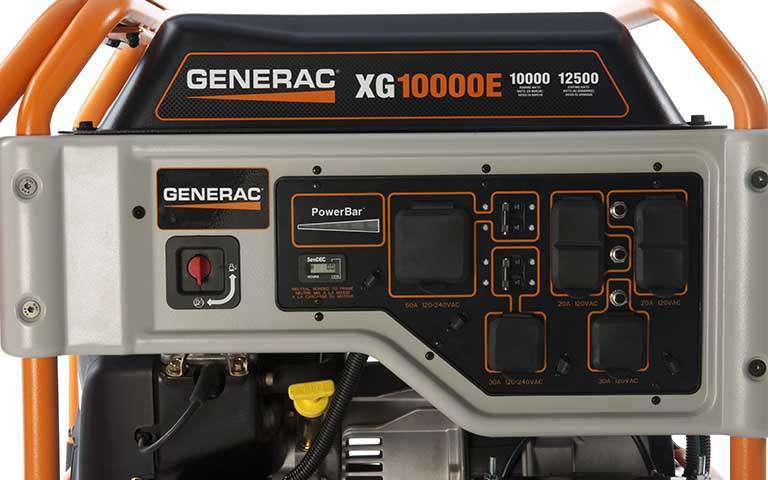 Generac XG10000E 10000W/12500W 50 Amp Generator Electric Start
